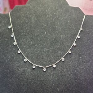 Dazzling Tocara Sterling Silver Necklace with DiAmi Drops